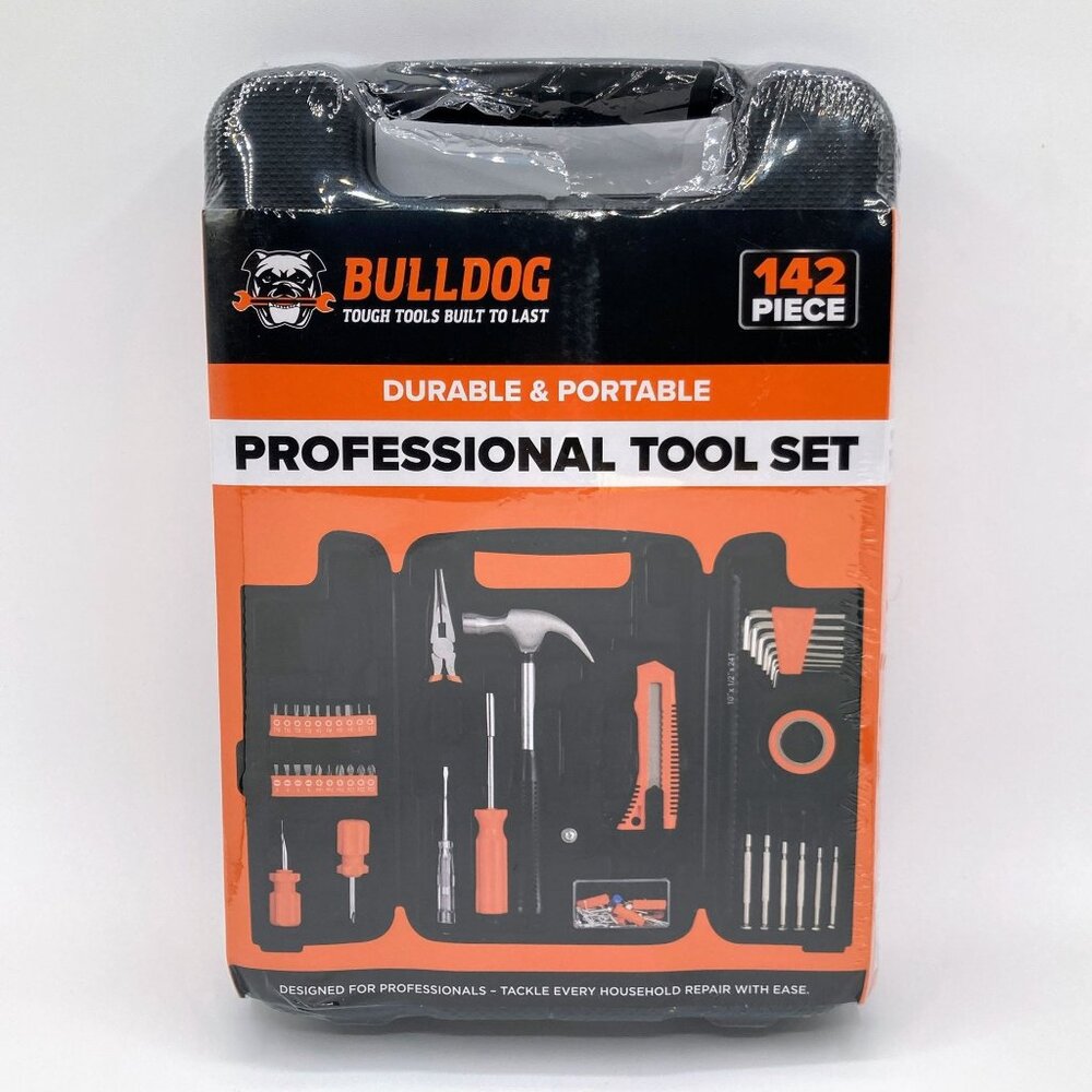 Bulldog 142-Piece Professional Household Tool Set w/ Case Durable Portable